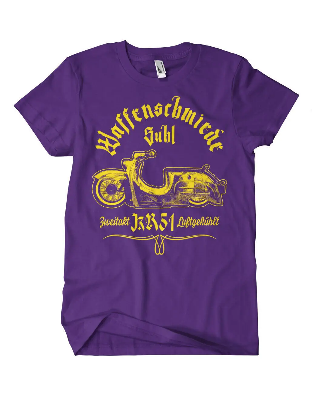 T-Shirt Gunsmith Smelt Purple Yellow Cult S50 Gdr East Cult Rondine Simson