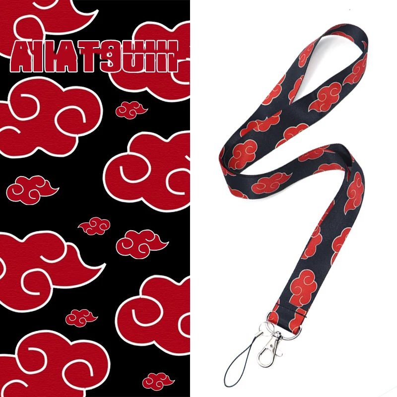 

Anime Red Cloud Lanyard Neck Strap for Keychain Phone Key Webbing Ribbons Lanyards Accessories Neckband ID Card Neck Straps