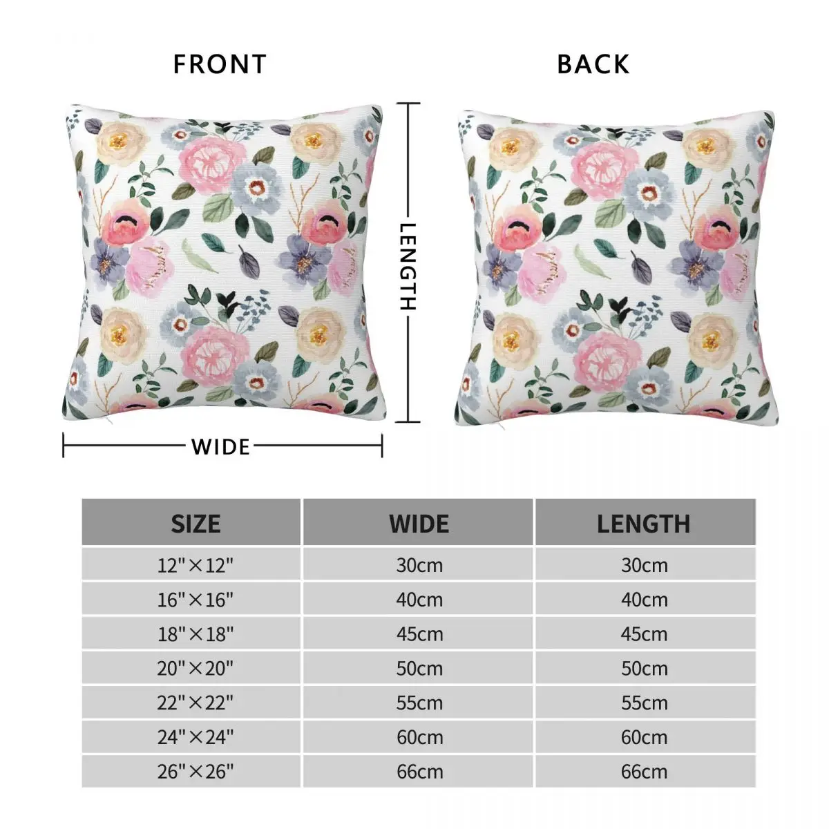 Florals Square Pillowcase Polyester Pillow Cover Velvet Cushion Zip Decorative Comfort Throw Pillow For Home Bedroom
