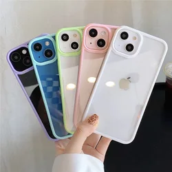 Acrylic solid color, simple and transparent Phone Case For iphone15 14 13 12 11 Pro Max X XR XSMAX 7 8 Plus SE TPU Case Cover