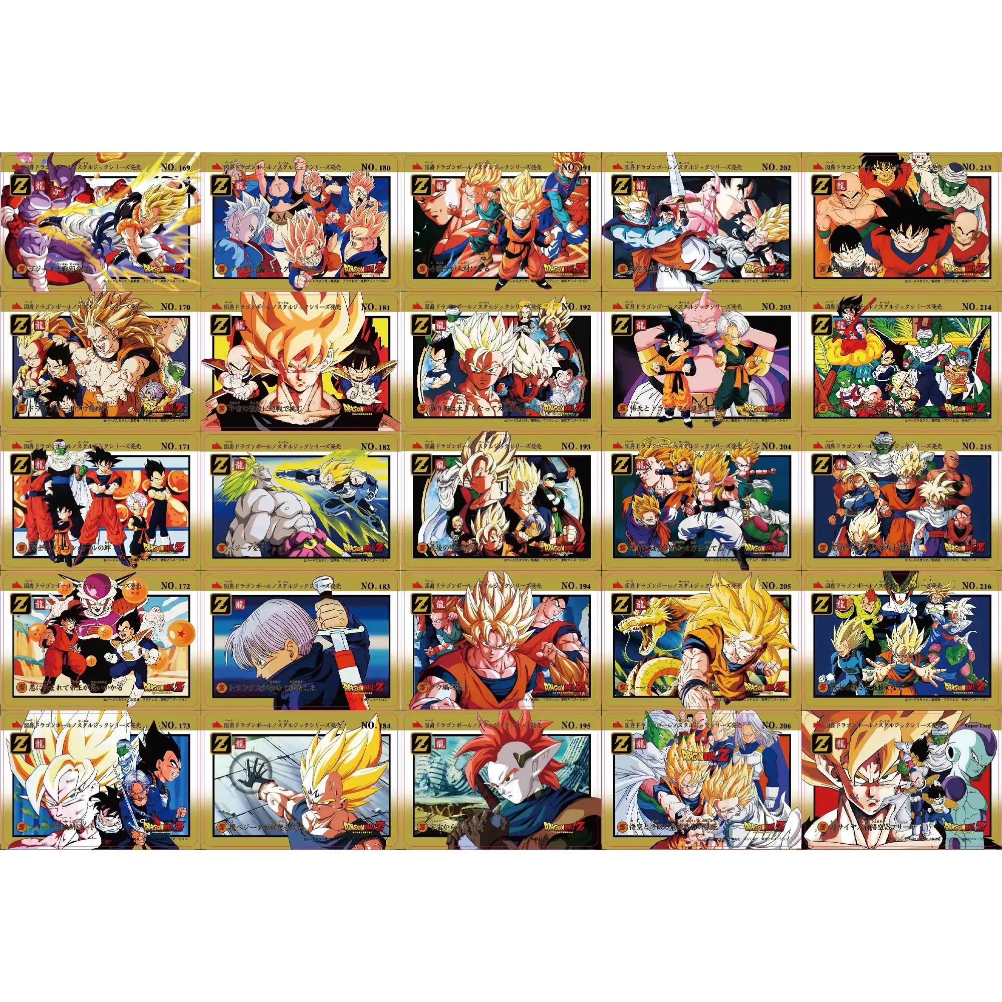 Dragon Ball Z Super Saiyan Fighting Goku Gohan Vegeta Trunks Frieza Flash Card Classic Anime Collection Cards Gift Toy 55Pcs/set