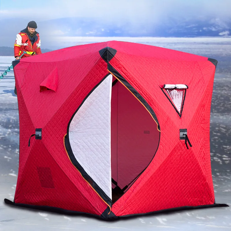 Warm Winter Ice Fishing Tents Large Spacious Triple Thick Cotton Outdoor  Camping Wind Proof Waterproof Snow Proof Family Travel - AliExpress