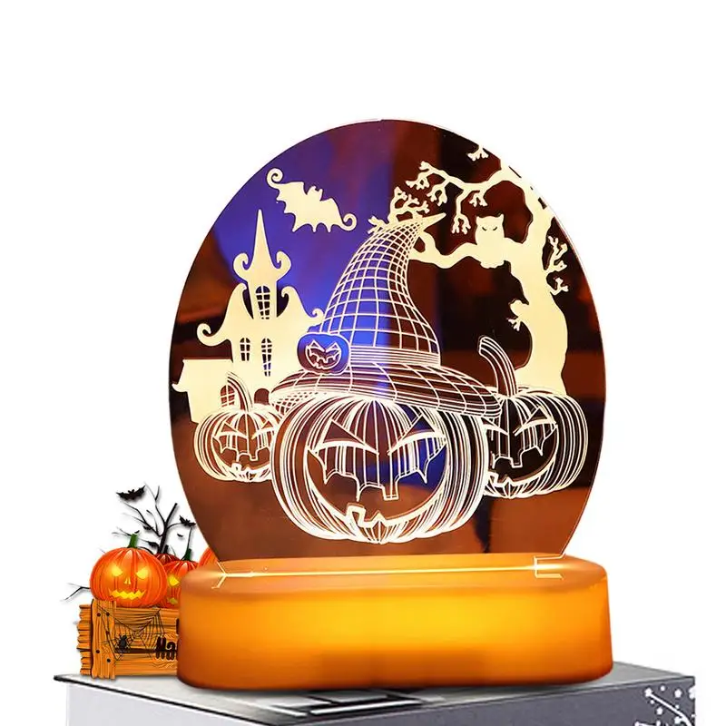 

Decorative Halloween Lights 3D Desktop Lights Remote Control Decorative Lamp Table Top Globe Light USB Battery Powered Warm