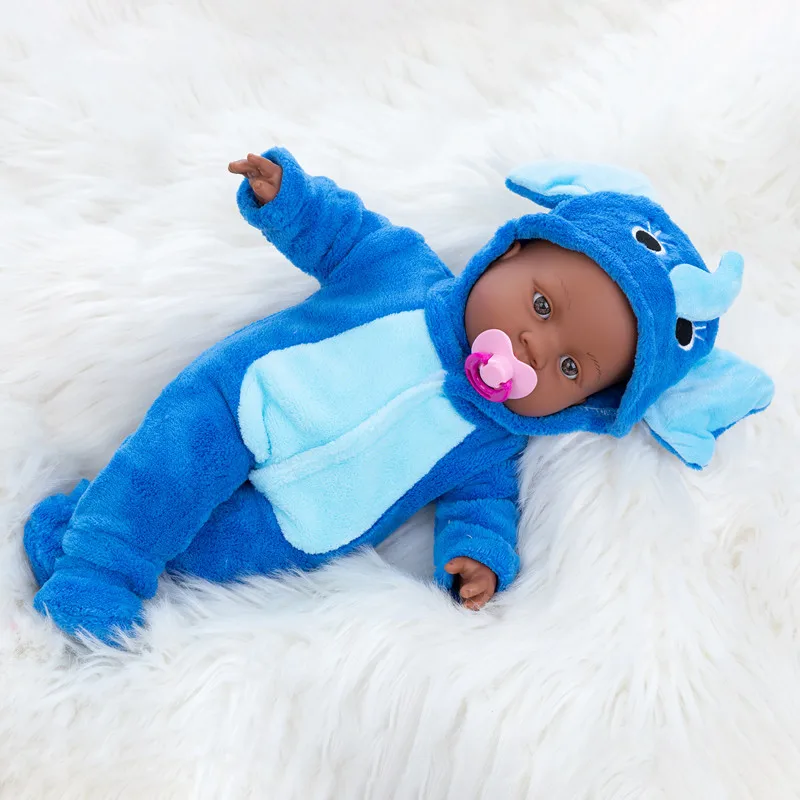 16 Inch African American Realistic Newborn Baby Dolls With Beautiful Pink Unicorn Clothes-Accessories Are All Included.