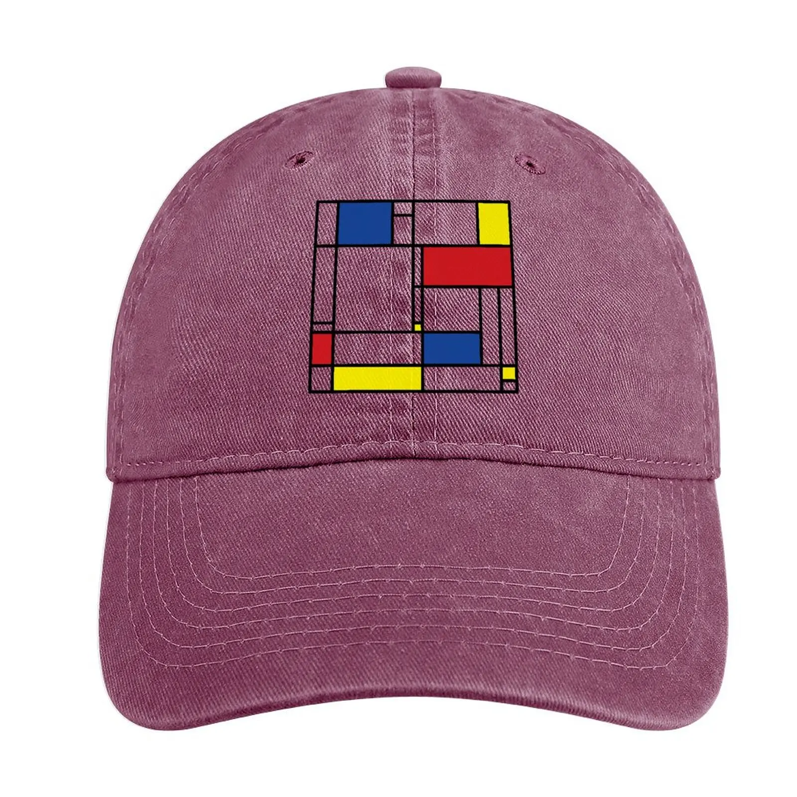 

Mondrian Minimalist De Stijl Modern Art  fatfatin Cowboy Hat black Sports Caps Golf Cap Woman Cap Men'S