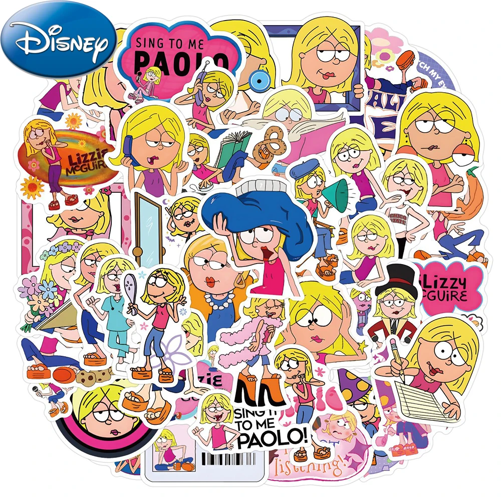 

10/30/55pcs Disney Funny Girls Lizzie Mcguire Cartoon Stickers Cute Graffiti Decals for Kids Toy Phone Suitcase Notebook Sticker