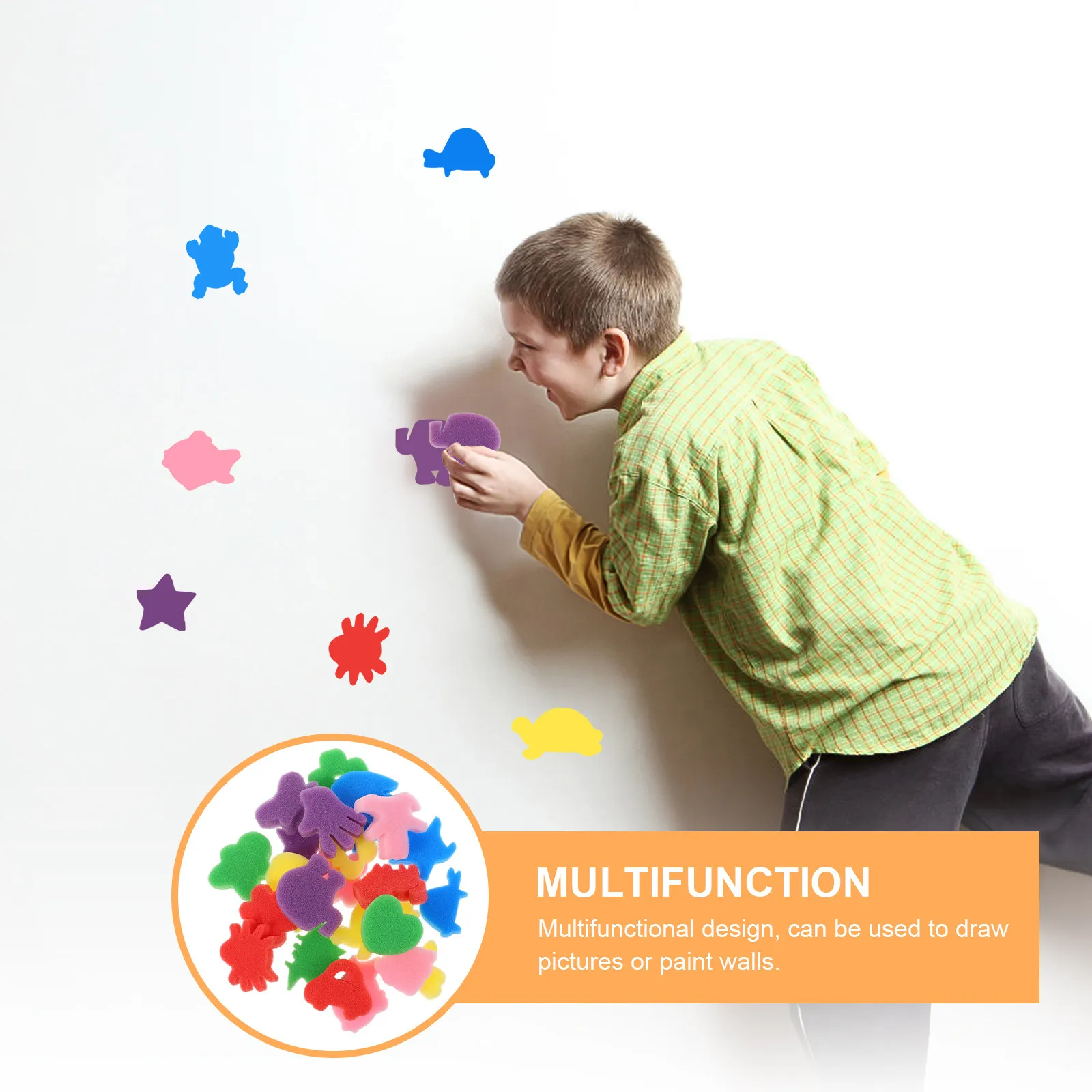 48Pcs 스폰지 페인팅 블록 다기능 어린이 DIY 페인팅 스폰지 브러쉬 교육 미술 도구 어린이 낙서 키트