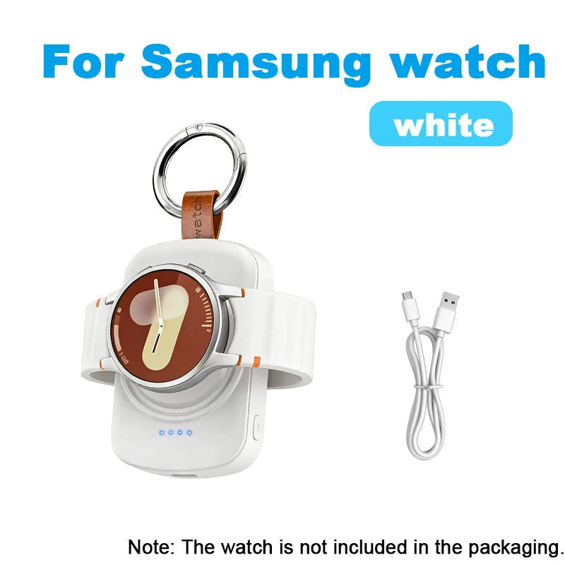 Magnetic Wireless Portable Watch Charger with 1800mAh Battery and USB Type-C Fast Charging