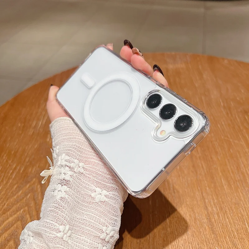Magsafe Magnetic Case For Samsung Galaxy S25 S24 S23 S22 S21 FE Plus Ultra A16 A36 A56 A26 S25 edge 5G Shockproof Clear Cover 4