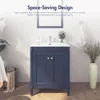 Bathroom Sink Compact Ceramic Vessel Sink for Bathroom With Overflow - Ideal for Small Spaces White Countertop Furniture Fixture 6