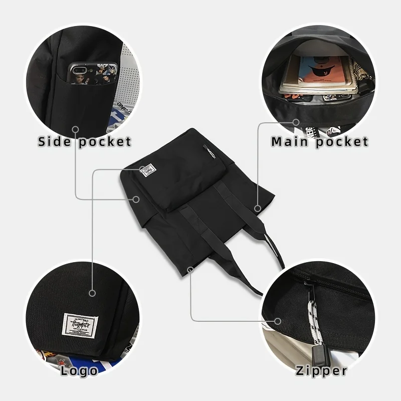 Simple Men's Shoulder Bag Large Capacity Oxford Top-Handle Bags Multiple Pockets Bags For Student Put The Book