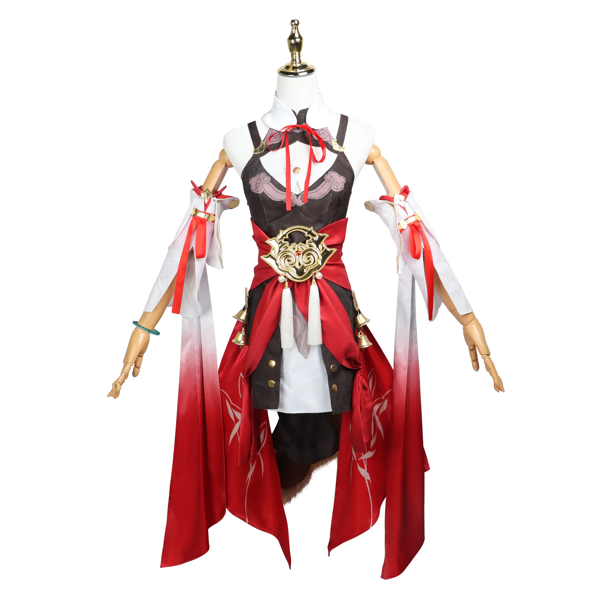 

Tingyun Cosplay Costume Honkai Star Rail Wig Dress Ears Tail Fan Foxian Sky-Faring Commission Xianzhou Luofu Halloween for Women