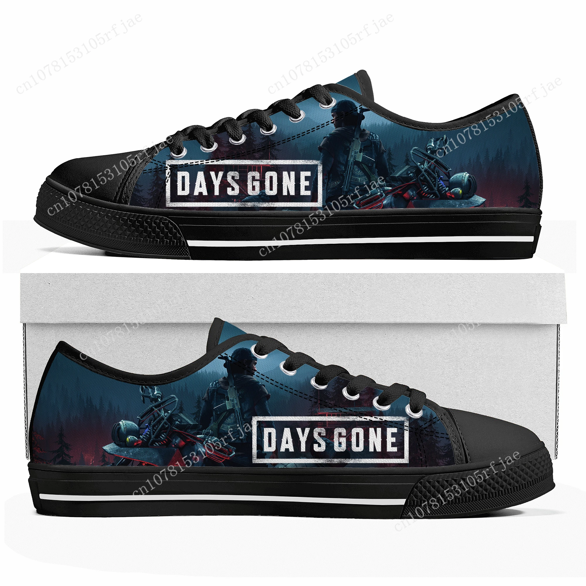 Days Gone Custom Low Top Sneakers Hot Cartoon Game Womens Mens Teenager High Quality Shoes Casual Tailor Made Canvas Sneaker