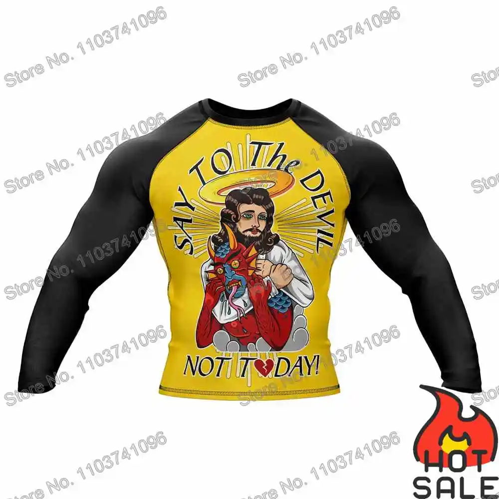 Christ Choke Diving T-Shirt Tight Long Sleeve Rash Guard BJJ MMA Swimwear Men Surf Clothing Beach Floatsuit Women GYM Tops rash guard,surfing swimsuit