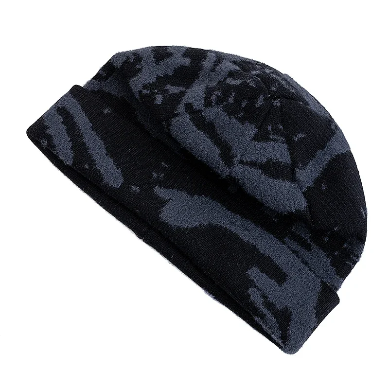 New Style Unisex Geometric Print Skull Cap Dandy Winter Hats Sailor Style Hats For Men Women Autumn Outdoor Ski Beanie Cap