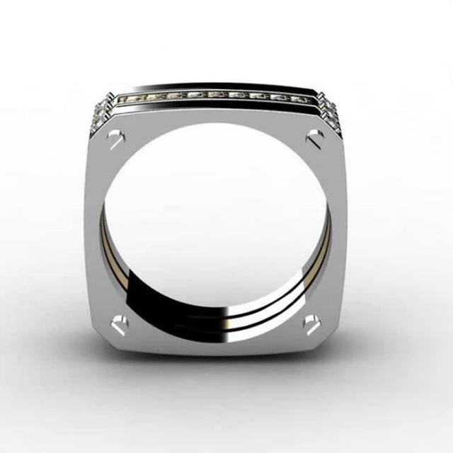 Cool Trendy Blue Ring Hip Hop Ring Jewelry Boys - Temu