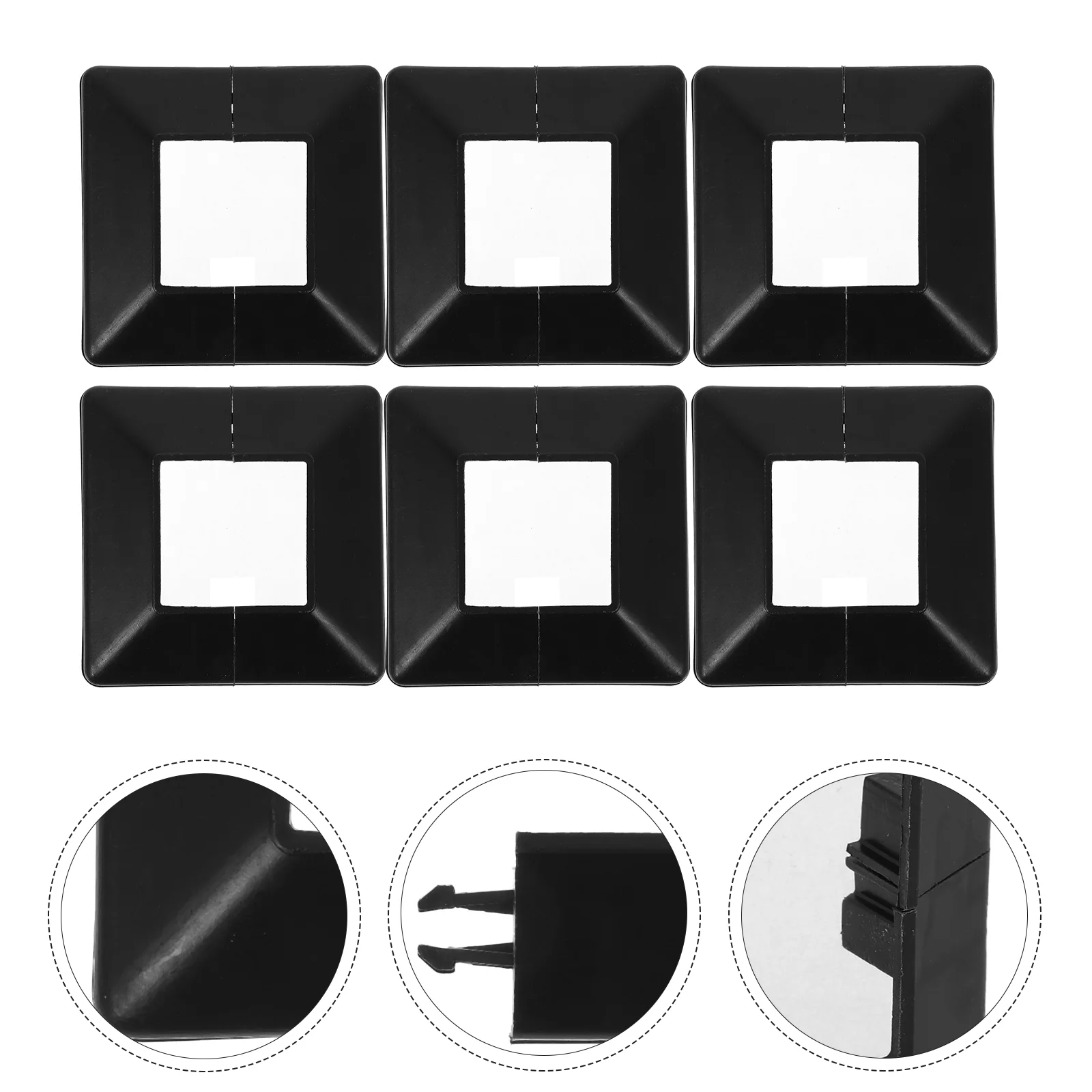 6 Pcs Railing Cover Railer Fence Post Finials Base Cap Skirt Foot Deck Pvc for Small Caps Protector Square