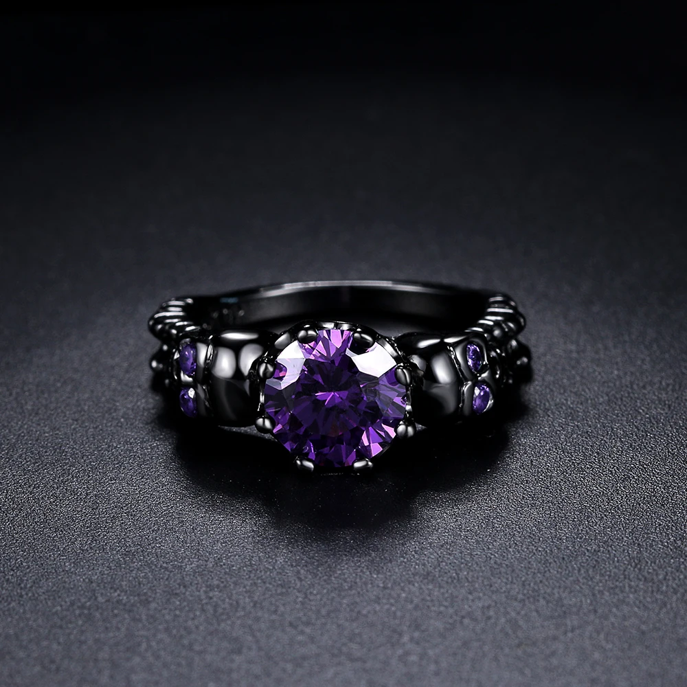Retro Punk Skull Gothic Ring For Women Men Halloween Goth Black Gold Color Rings Accession Fashion Jewelry R523 gold color rings gold color ring finger ring
