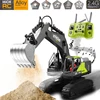 RC Excavator 2.4Ghz 16 Channel 1:16 RC Engineering Car with Light and Music Alloy & Plastic Simulation Construction Vehicle Toys 1