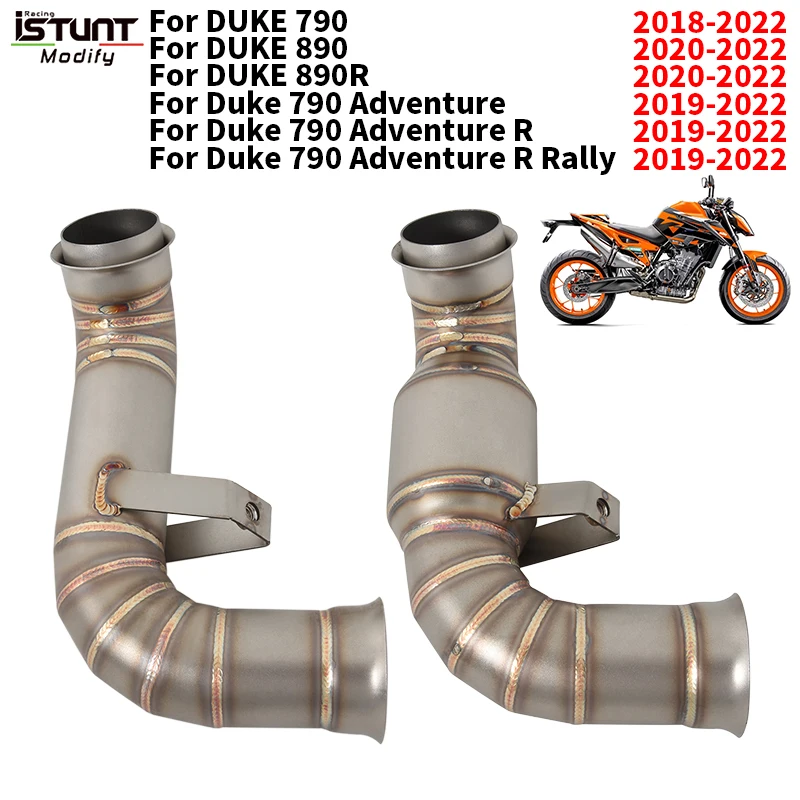 Per Ktm Duke 790 Duke 890 / 890R 18-22 Ktm 790 Treadr Ktm790 R Rally 19-22 Moto Mid Link Pipe Catalyst Scarico Modifica
