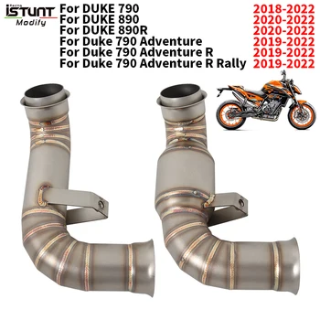 Slip On For KTM DUKE 790 890 Adventure R Rally KTM790 KTM890 2018-2022 Motorcycle Exhaust Middle Link Pipe Escape Moto Muffler
