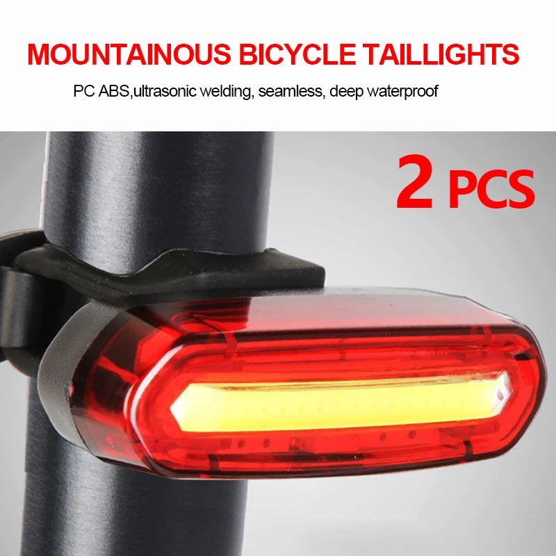 Bicycle Taillight MTB Light Bike Rear Light USB Rechargeable LED Cycling Bike Warning Mountain Bicycle Lamp Accessories bike light set