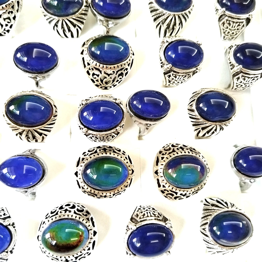 20pcs Big Head Change Color Mood Ring Emotional Temperature Ring Jewelry finger ring,ring set,color change ring