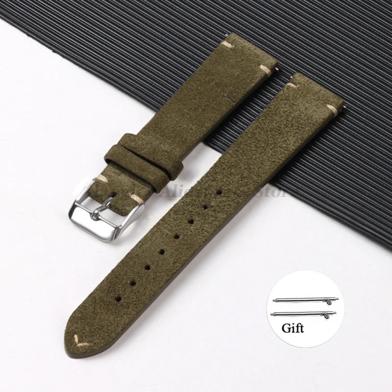 Vintage Brown Soft Suede Calfskin Quick Release Strap