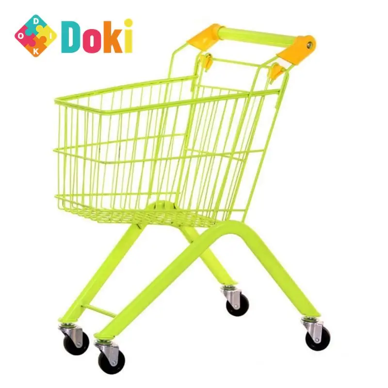 DokiToy Children's Shopping Cart Baby Supermarket Small Iron Cart Mini Play House Net Red Photography Props Gift Trolley 2023 5