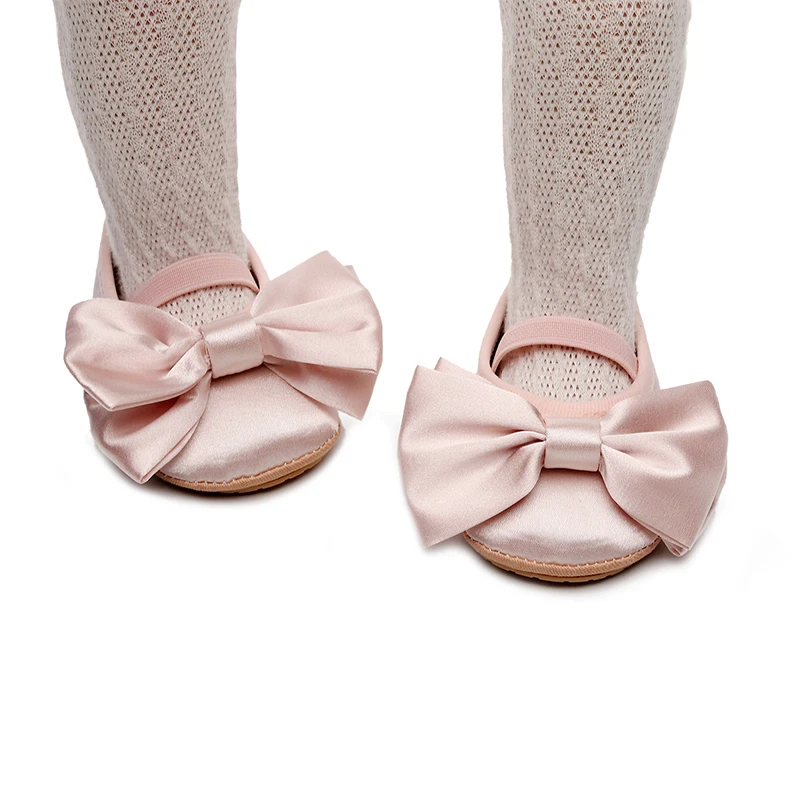 Princess Baby Girls Moccasins Big Bowknot Soft Sole Flat Shoes for Infant Prewalker Anti-Slip Shoes First Walker Crib baby shoes soft sole shoes