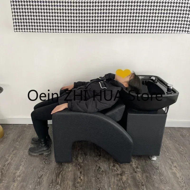 Barber Shop Recliner Shampoo Chair Hair Wash Bed Hairdressing Big Shampoo Chair Comfort Luxury Massageador Furniture QF50SC
