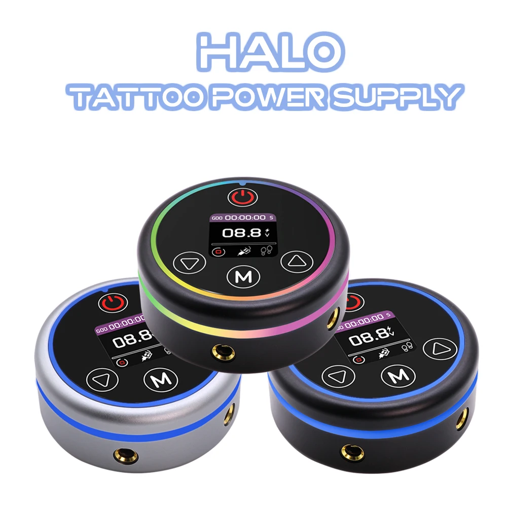 HALO Tattoo Machine Power Supply With Adapter LED Color LCD Screen Power Supply For Coil & Tattoo Pen For Body Art  Accessories