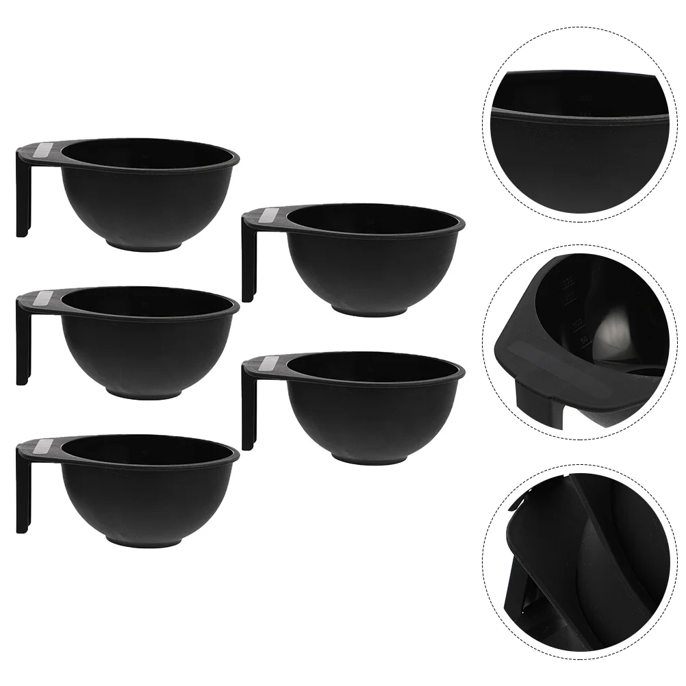 

5 Pcs Baked Oil Bowl Dye Cream Hairdressing Tool Mixing for Conditioner Abs Container Salon Bowls
