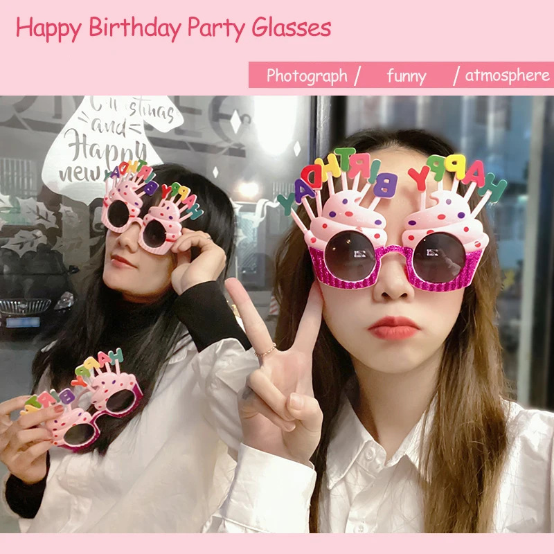 Birthday Glasses Sweet Cream Cake Eyeglasses Celebrate Happy Birthday