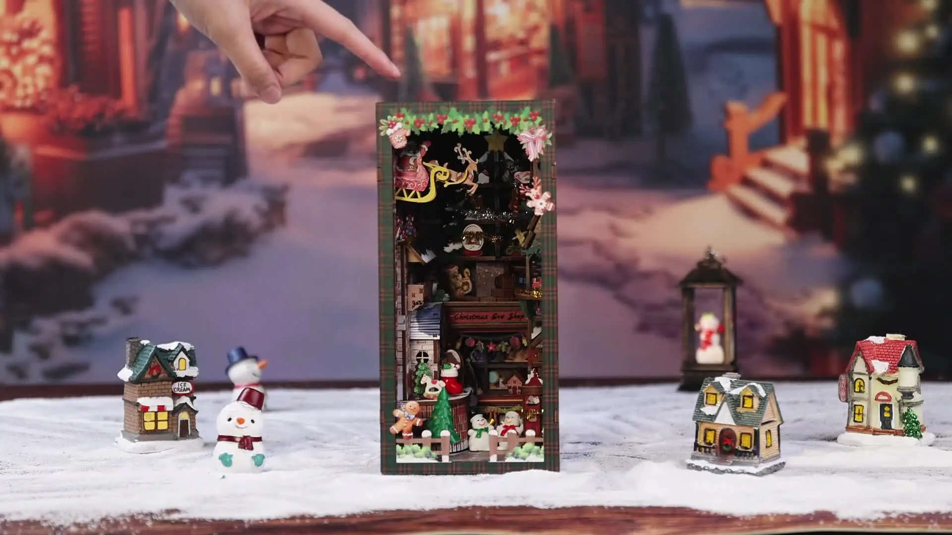 CUTEBEE-DIYクリスマスブックヌックキット、ミニチュアドールハウス