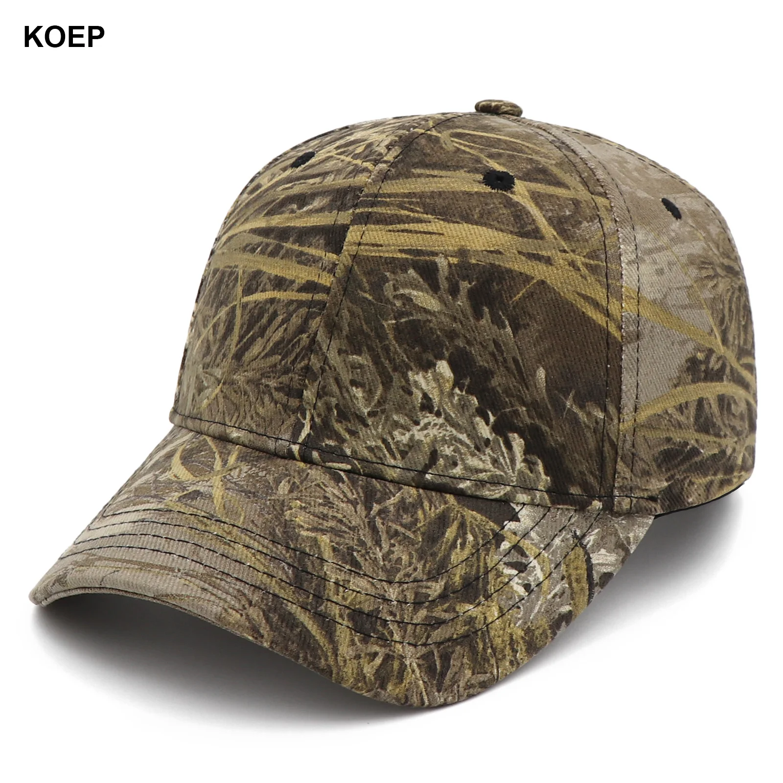 Casquette snapback camouflage roseaux KOEP pour pêche - Design feuilles de massette