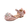 2024 New Kids Leather Shoe Sweet Chic Girl Princess Dress Flat Sandals Causal Versatile Children Fashion Walking Shoes Non-slip 6