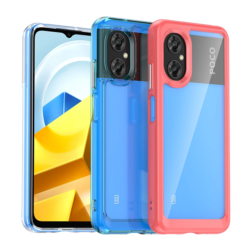 Per Xiaomi Poco M5 4G Custodia Xiaomi Poco M5 M4 M3 Pro 4G 5G Cover Antiurto Candy Hard Tpu Cover Posteriore Protettiva Per Telefono Poco M5 4G