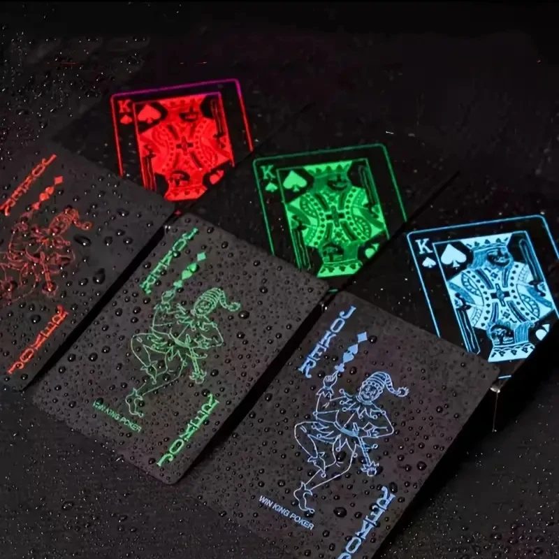 54pcs/set-Cardwaterproof Black Matte Playing black plastic card board game card PVC card