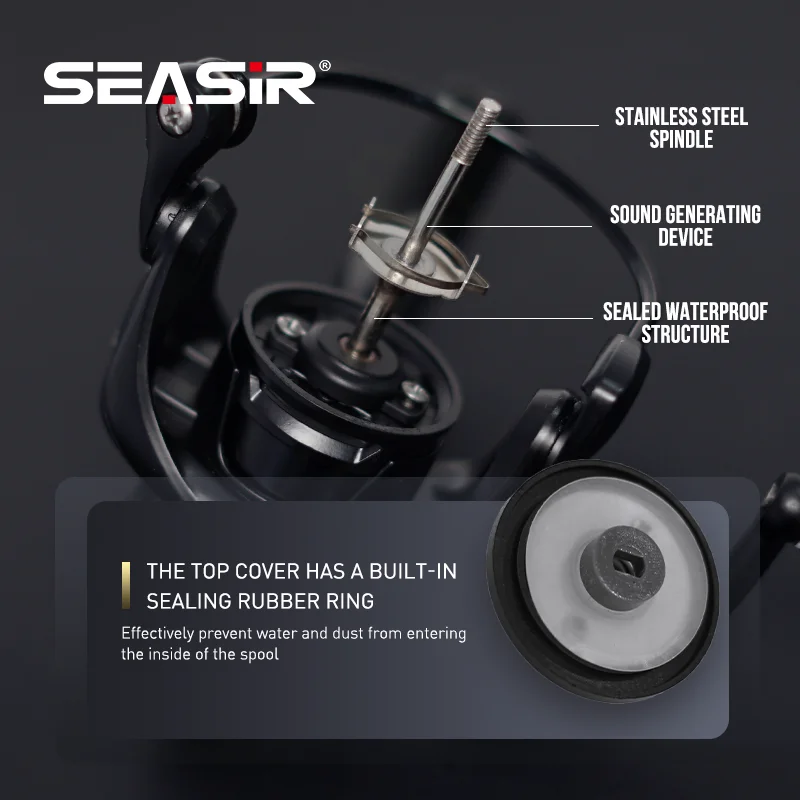 SEASIR TINGHE Spinning Fishing Reel 5+1BB 10KG Drag 5.2:1 Seawater-Proof Aluminum Power Handle High-Quality Lightweight Coil