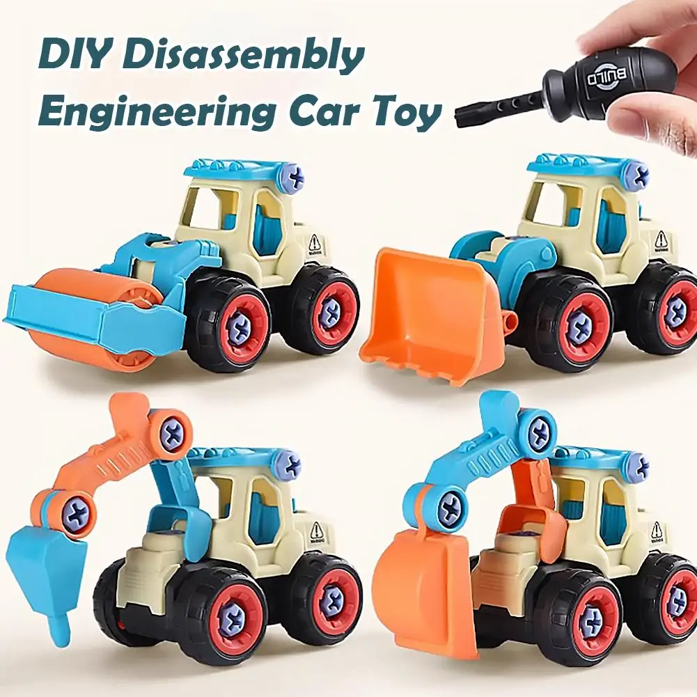 ABS 엔지니어링 차량 조립 장난감 145cm DIY 조립 세트(스크류드라이버 포함) 어린이용 이동식 바퀴 3세 이상 부모-자녀 놀이 H4E7