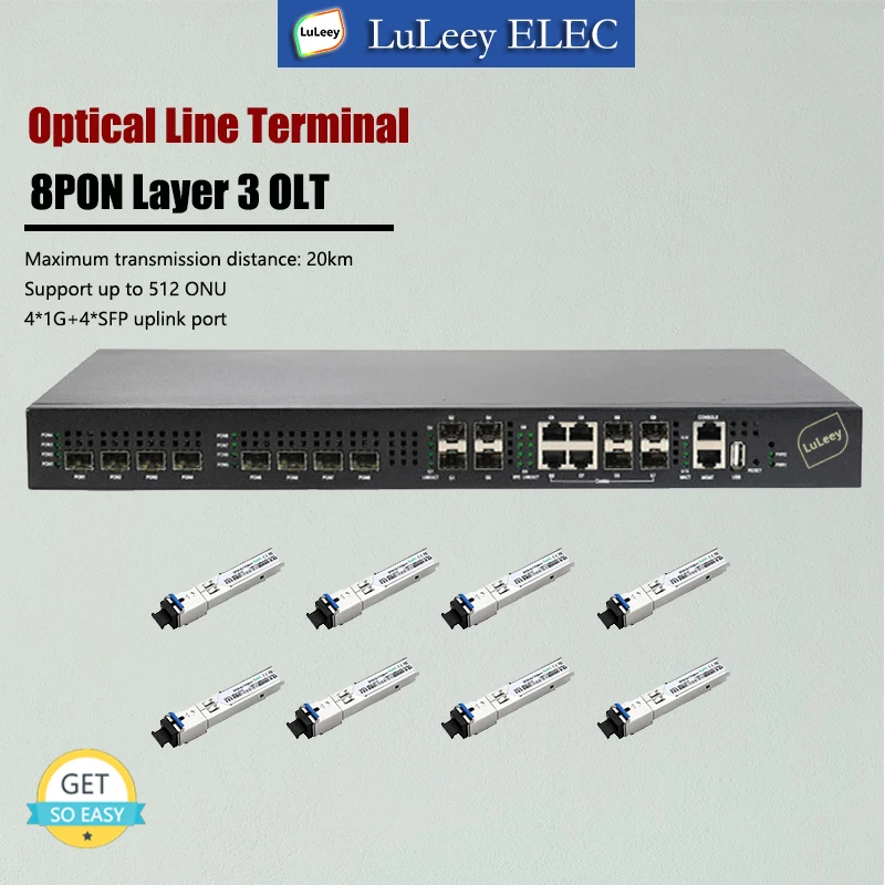 8PON EPON OLT 7dB Optical Fiber L3 Switch Security Monitoring ONU Brand Unclocked Compatible With HUAWEI ZTE ONT optical encoder pcv100 f200 b17 v1d 6011 brand new