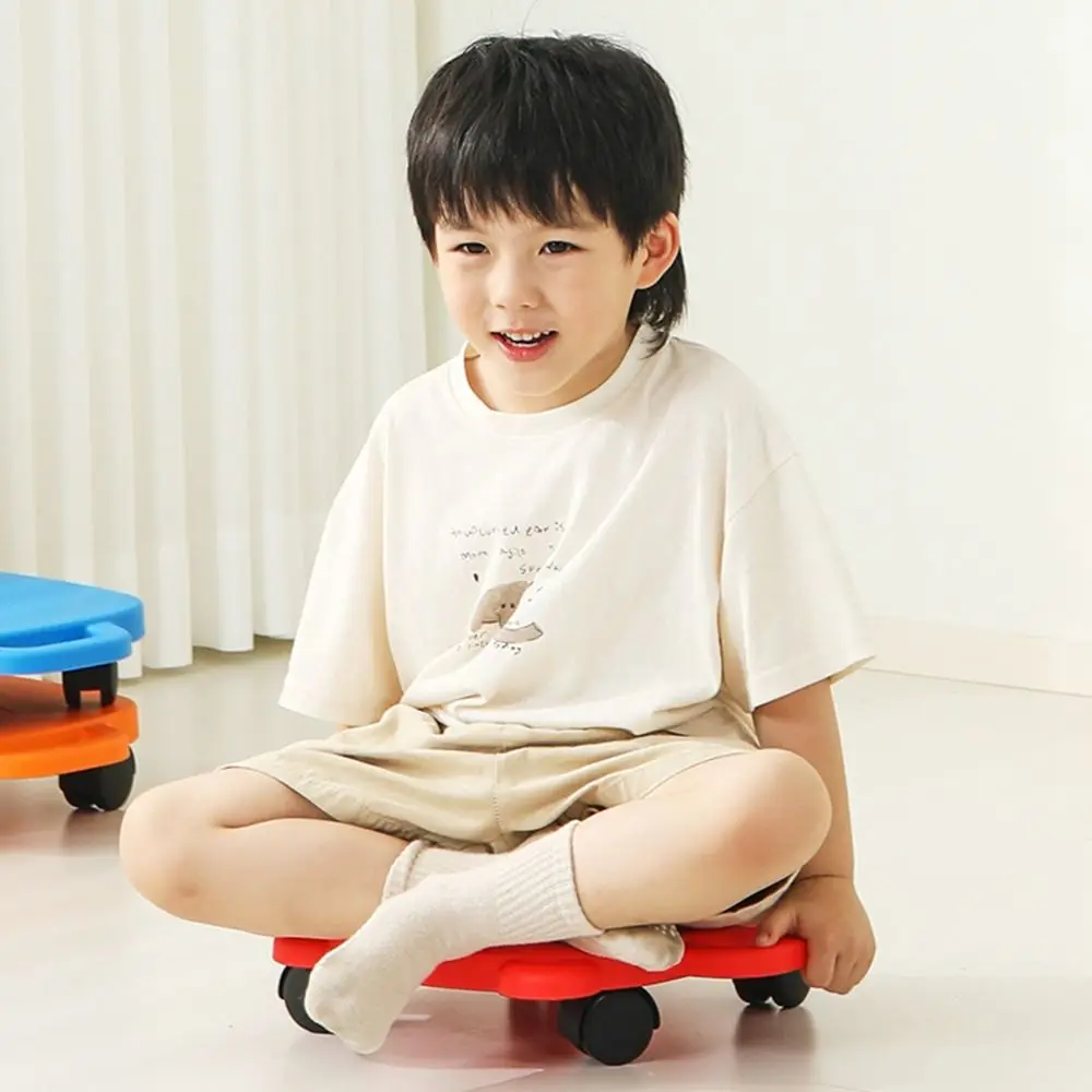 Mute Design Children 4-Wheeled Scooter Creativity Wear-resistant Montessori Sensory Toys with Handles Portable