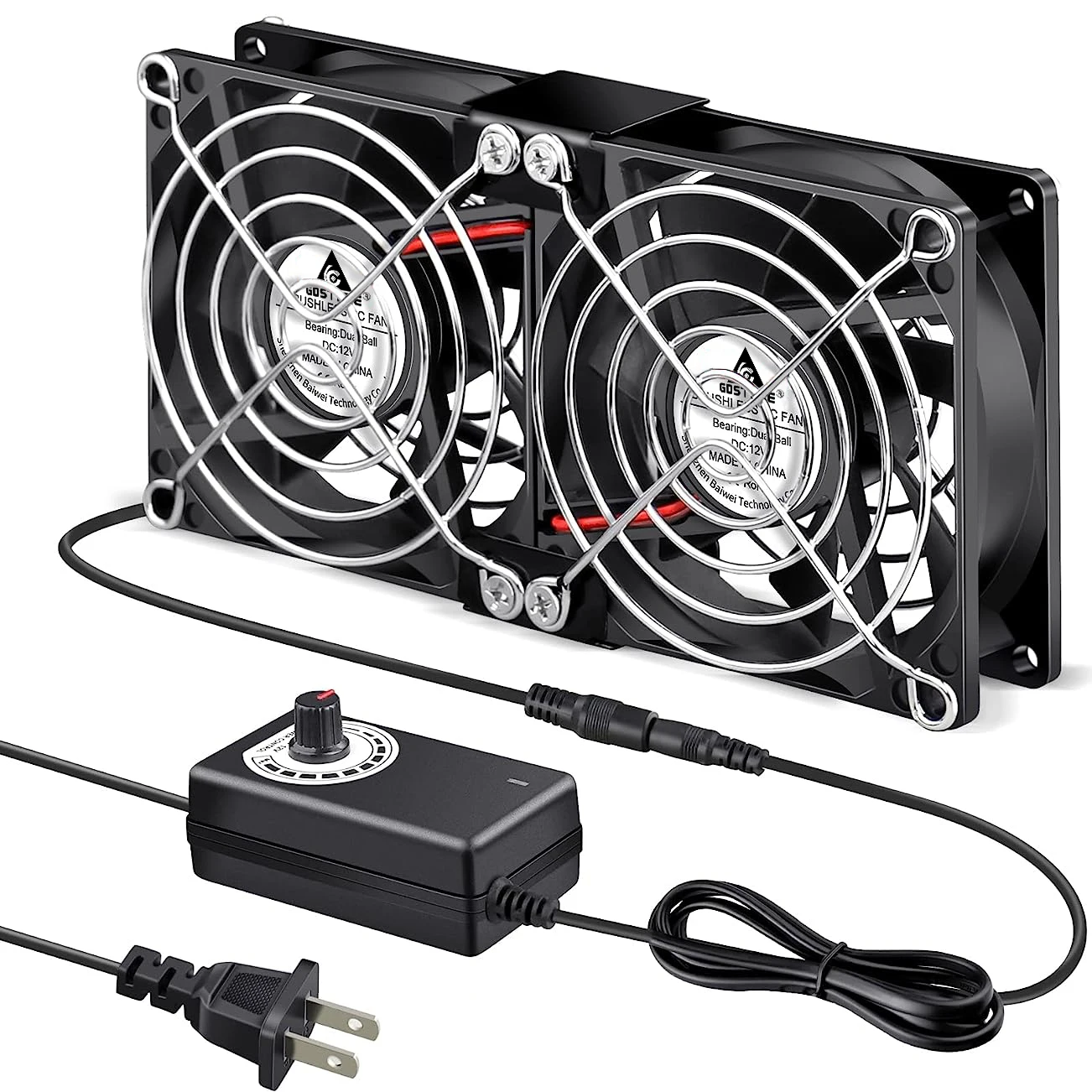 Gdtime-case pc Cpu Ventilador de Refrigeração Bola Dupla Btc Máquina Chassis Workstation Gabinete Radiador 80x25 mm 12v 220v - Imagem 2