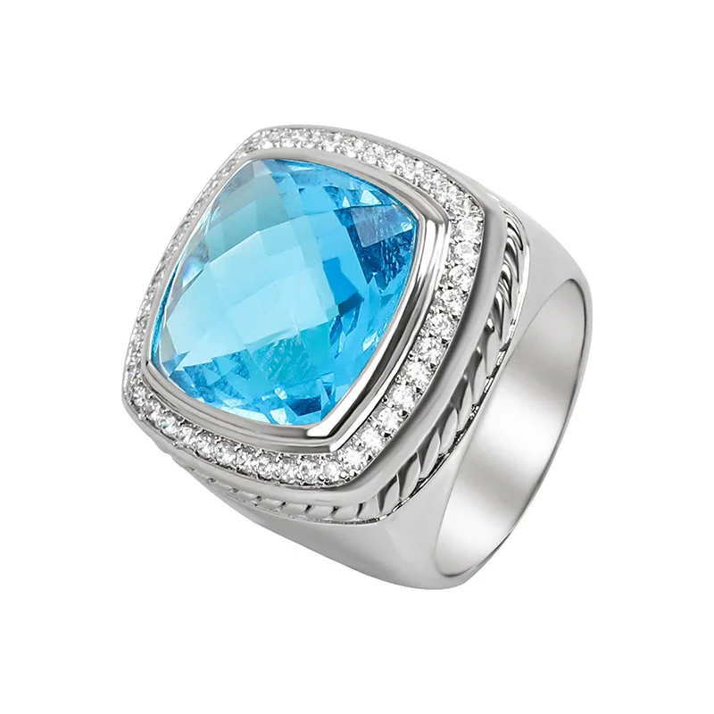 DY Yurman Classic 15MM Square Large Ring with LOGO Hot Selling Fashion Ring