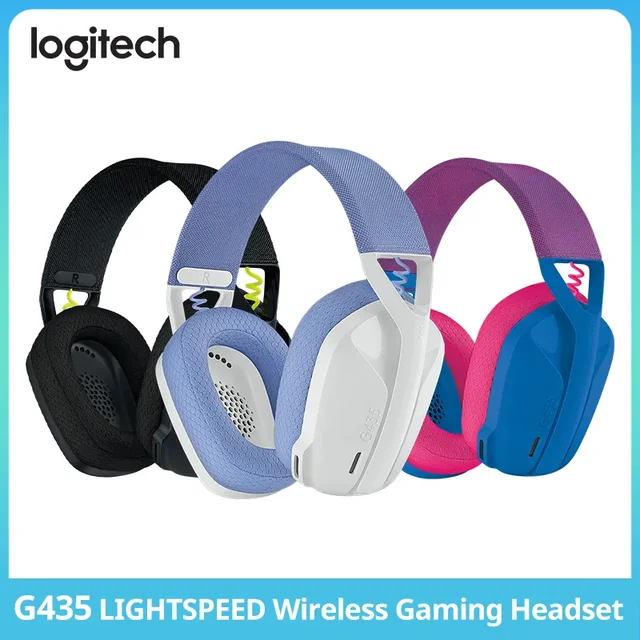 Logitech G435 LIGHTSPEED Sem Fio Bluetooth Gaming Headset Surround Headset  Som Over-Ear Para PC Laptop Jogos e Música - AliExpress