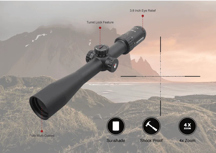 VictOptics 3-12x40 SFP Zielfernrohr | 1/10 MIL & Turmverriegelung | HD-Optik & Seitenfokus | Für Luftgewehr und Feuerwaffen – Detail 3