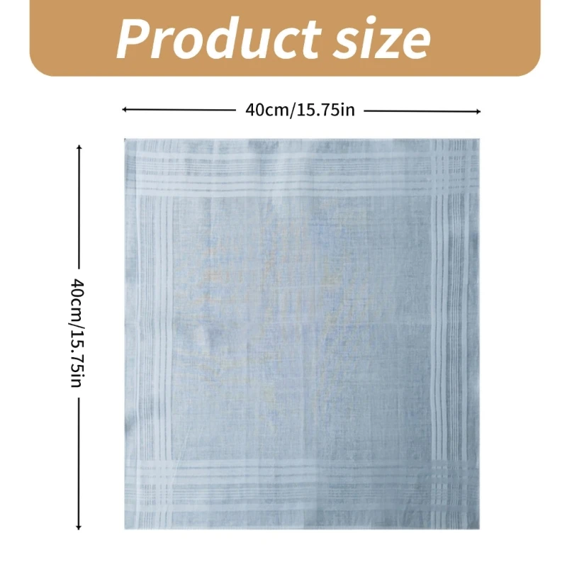 Absorbent Handkerchiefs Cotton Square Towel Hankies Men White Bandannas Hankies Sweat Wiping Towel Pocket Square 5PCS pocket square mini handkerchief