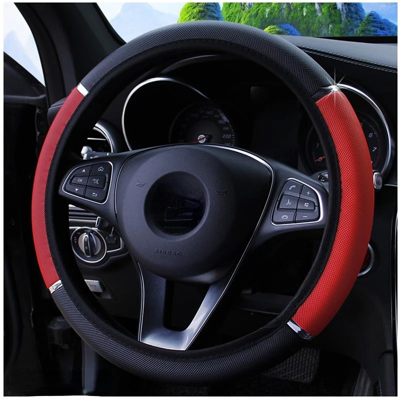 

Universal Car Steering Wheel Cover Auto Steering- Wheel Cover Sport Leather Car-styling Suitable 37-38cm Auto Decoration
