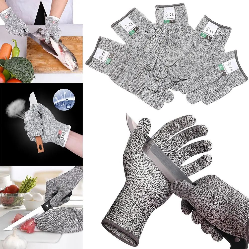 1 Pair Stab Resistant Stainless Steel Wire Metal Mesh Anti-cut Gloves Cut-Resistant Protection Gloves Safety
